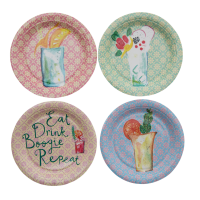 Set of 10 Small Canape Paper Plates Rice DK